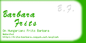 barbara frits business card